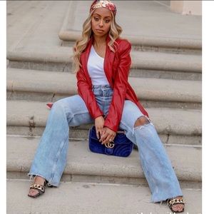 Zara 90’s full length ripped high rise jeans NWT